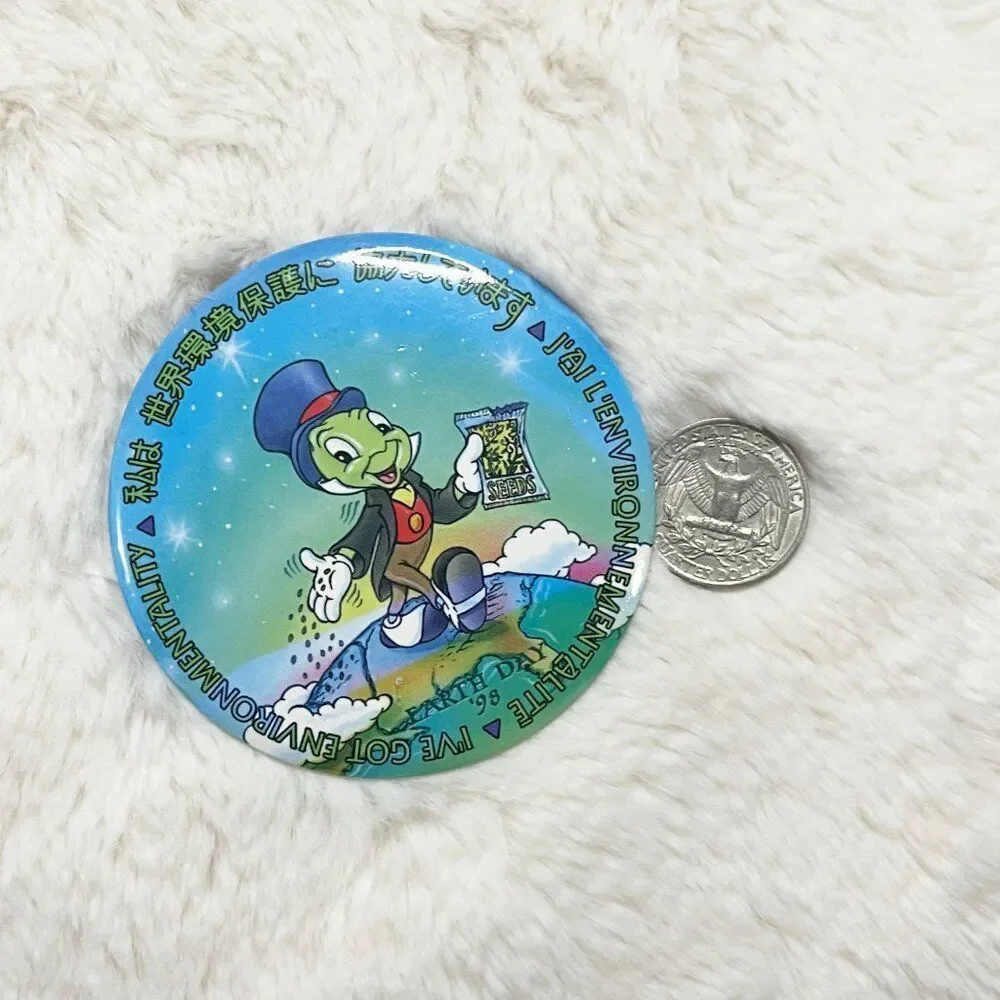 🔮 5/$25 Vintage Disney Pinocchio Jiminy Cricket Earth Day 1998‎ Pin